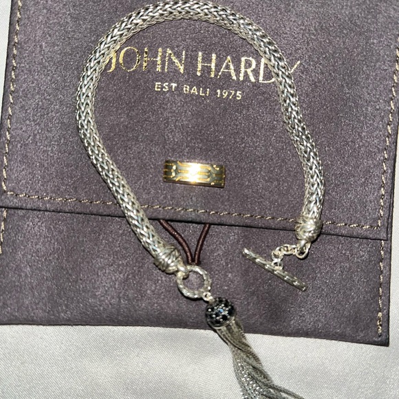 JOHN HARDY Authentic, discontinued, Classic Chain Black Sapphire Tassel Bracelet - Picture 3 of 5